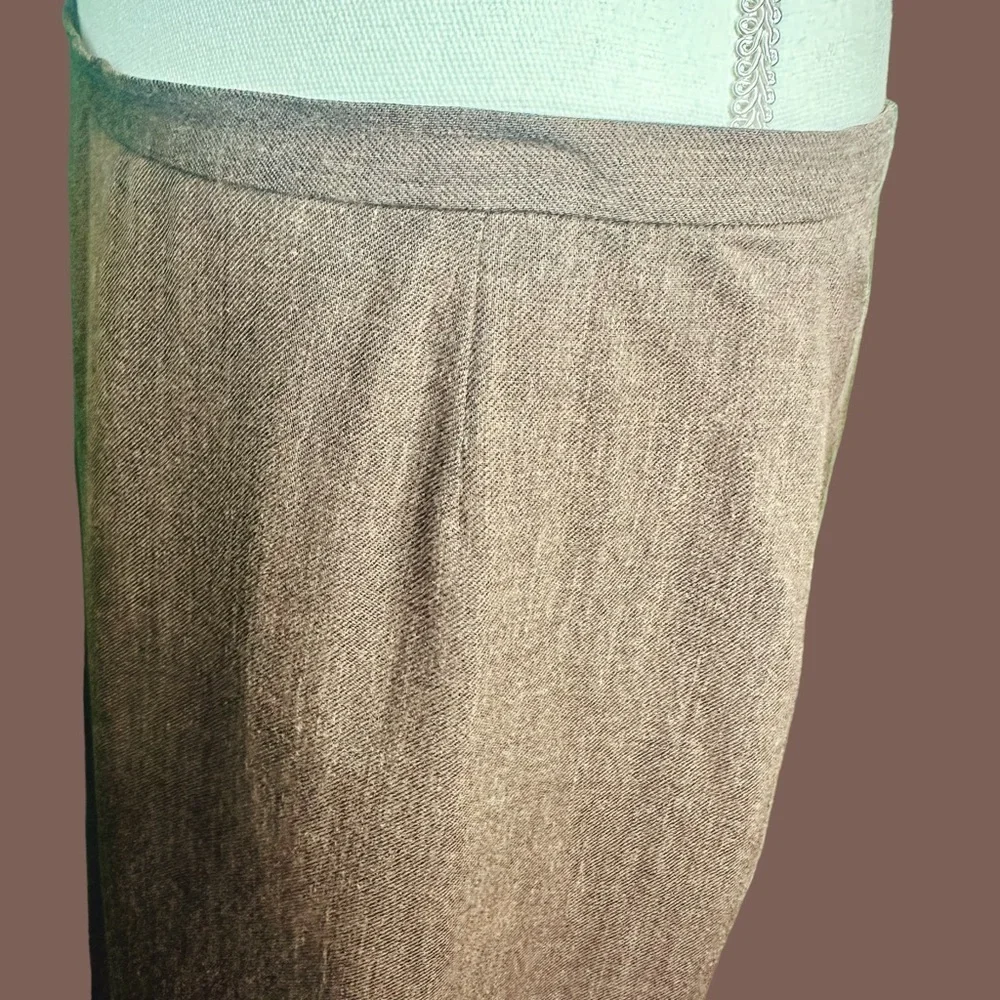Vintage Dolce & Gabbana Brown Linen Blend Tweed Pencil Skirt IT Size 48